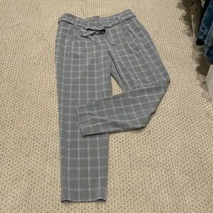 Calvin Klein Gray Plaid Ankle Pants